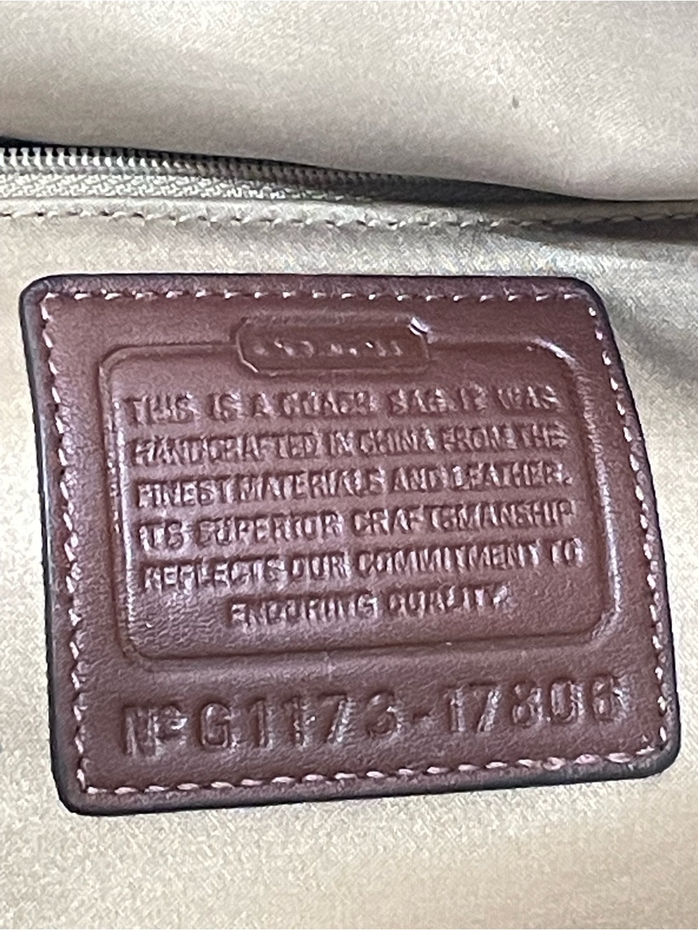 Coach Chelsea Jayden Brown Canvas Carryall Tote with Leather Trim No. G1173-1780 - Picture 11 of 16